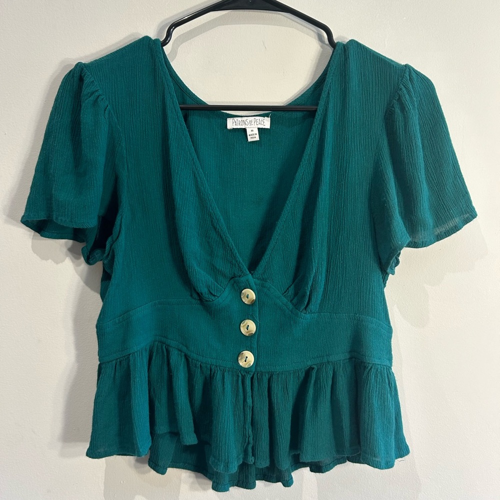 Patrons of Peace Green Crop Top - Size S